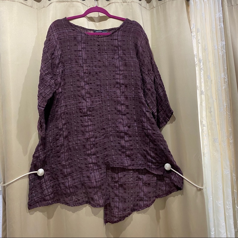 Purple long sleeve breezy shirt